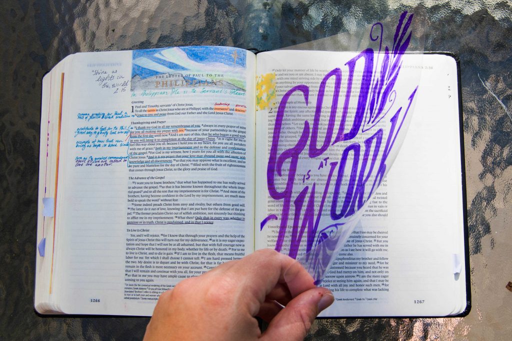 How to use transparent sheets in your journaling Bible! - Sara Laughed