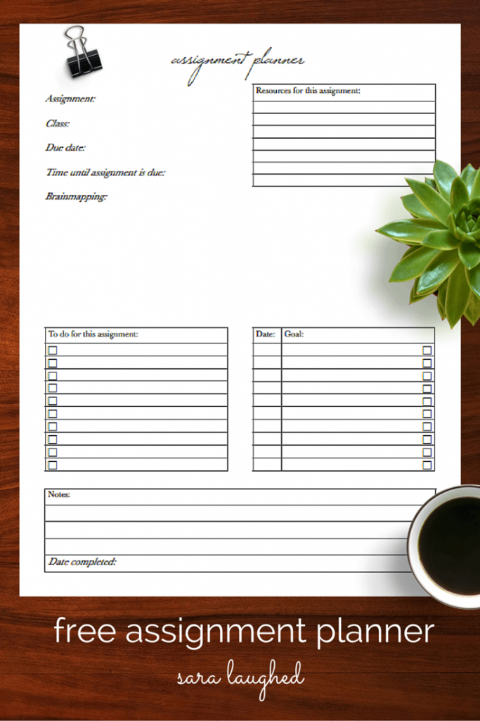 How to use an assignment planner + a free printable! - Sara Laughed