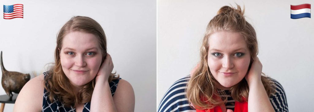 Comparison of face makeup. Dutch vs American Makeup - Sara Laughed