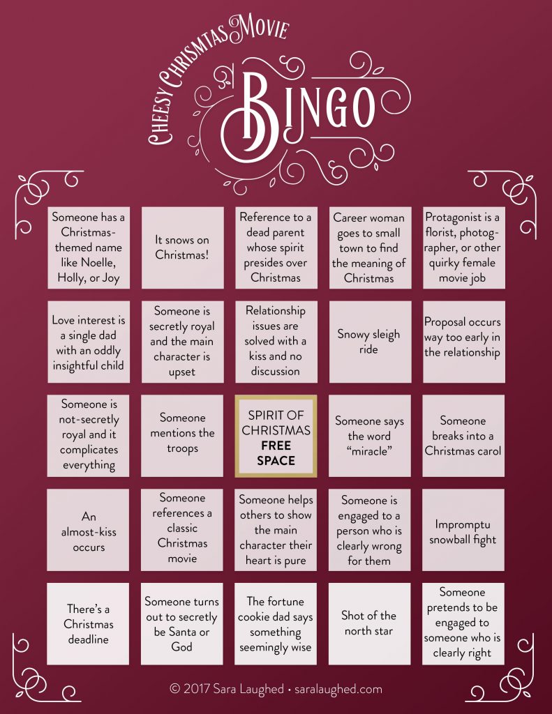 Cheesy Christmas Movie Bingo