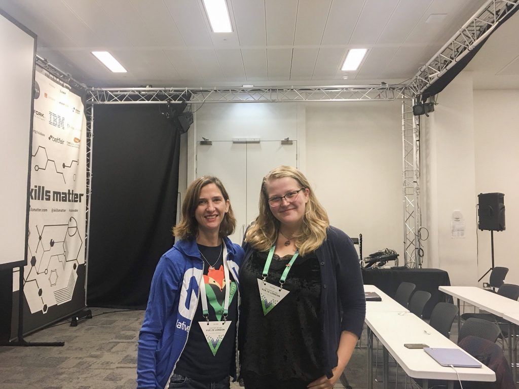 Sara Laughed with Jen Looper at Vue London