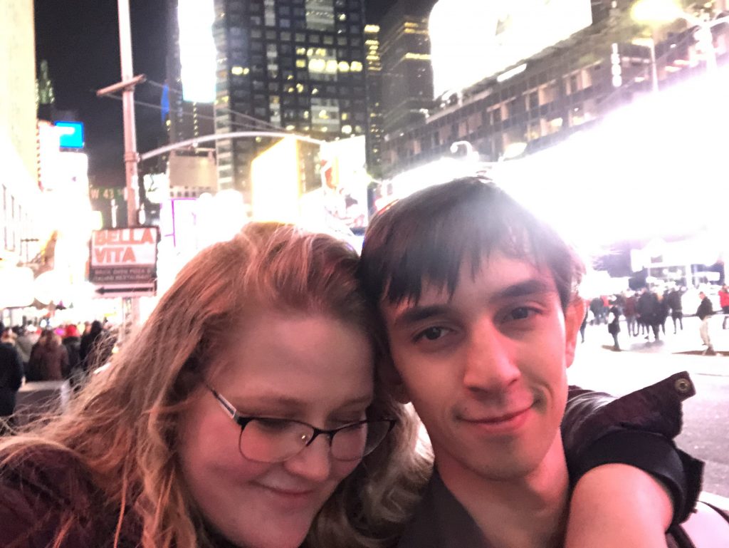 Sara Laughed and Ken in Times Square