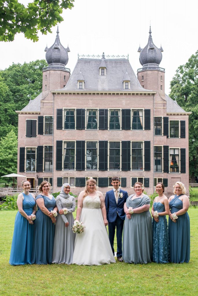 Ken and me with my six bridesmaids